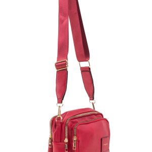 Red rectangular women's handbag