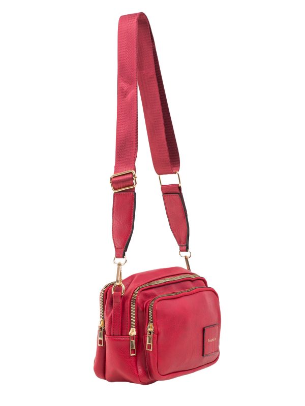 Red rectangular women's handbag