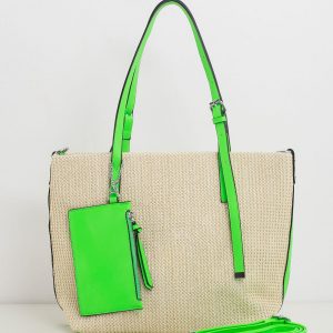 Green Braided Shoulder Bag