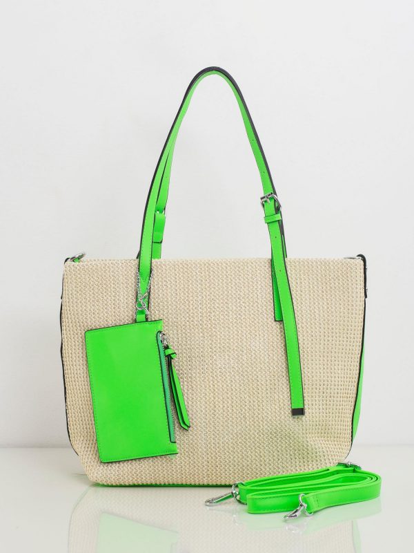 Green Braided Shoulder Bag