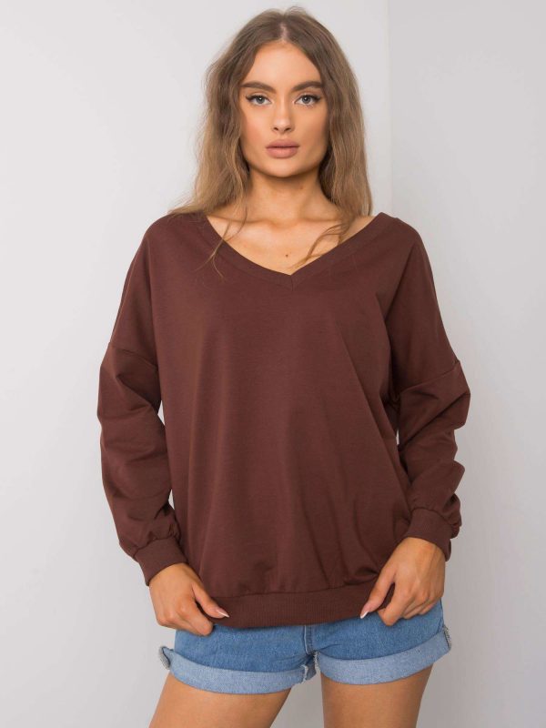 Lilyan's dark brown hoodless sweatshirt