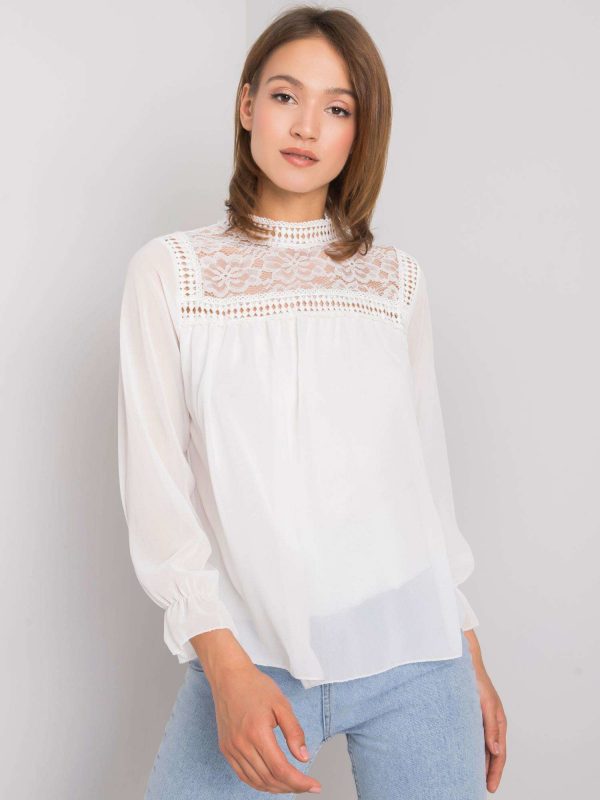 White blouse with lace Lara