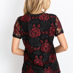 RUE PARIS Black and red blouse Mocca