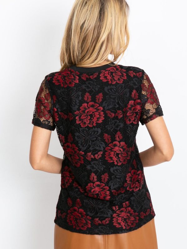 RUE PARIS Black and red blouse Mocca