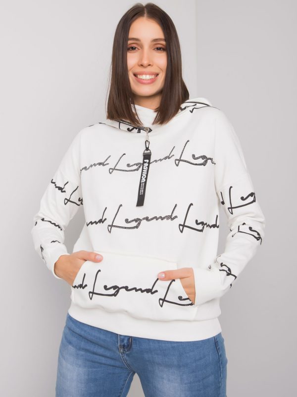 Ecru plus size sweatshirt with Jossa pocket