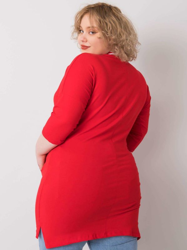 Red tunic plus size Ida