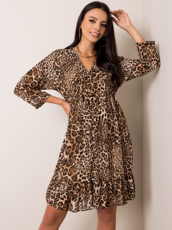 Black and beige Safari dress