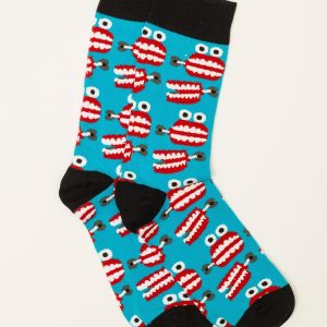 Blue Printed Men's Socks