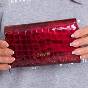 Dark Red Oblong Animal Motif Wallet