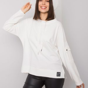 Ecru plus size blouse with sleeve pocket Lunnara