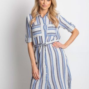 Ecru-blue Versatile dress