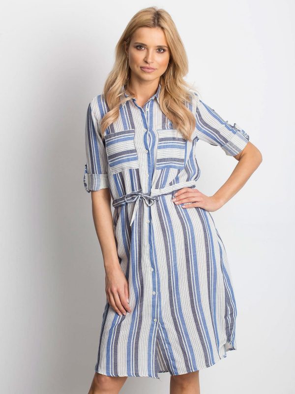 Ecru-blue Versatile dress