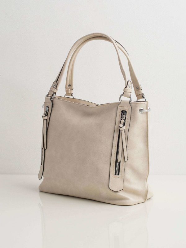 Light beige women's bag city bag