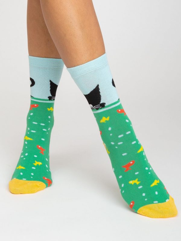 Green Pattern Women Socks