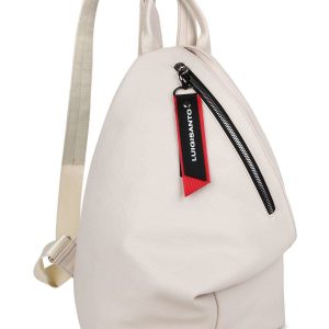 Beige women's backpack in eco-leather LUIGISANTO