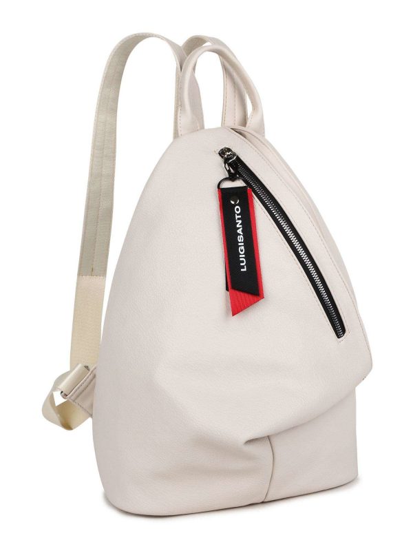 Beige women's backpack in eco-leather LUIGISANTO