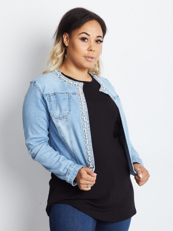 Shimmers Plus Size Blue Denim Jacket