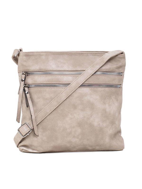 Dark beige handbag with pockets