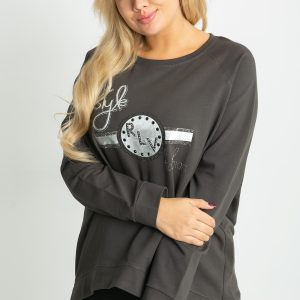 Khaki Sweatshirt Plus Size Style