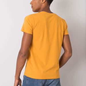 Emmett Men's Mustard Cotton T-Shirt