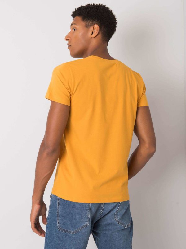 Emmett Men's Mustard Cotton T-Shirt