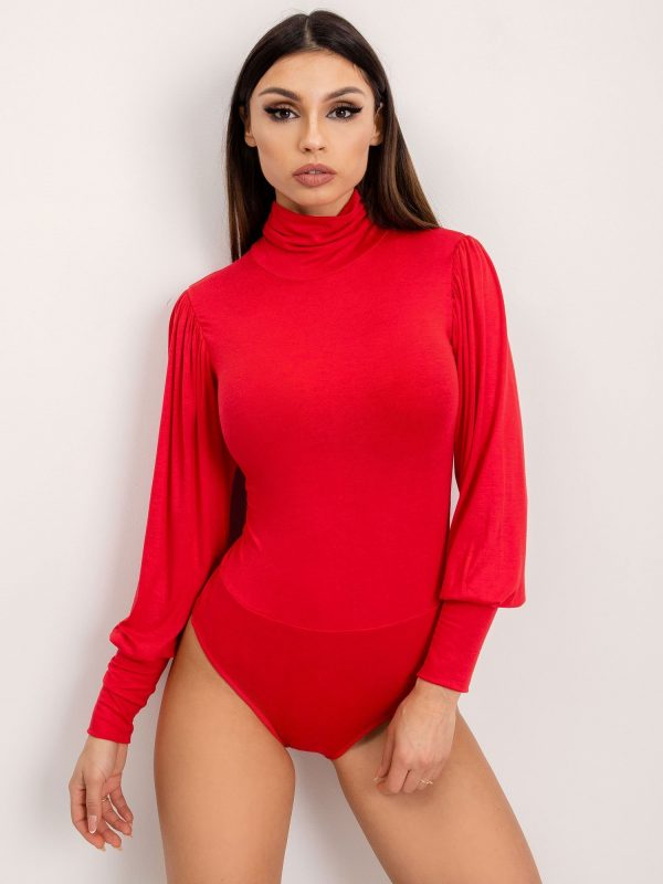 BSL Red Turtleneck Bodysuit