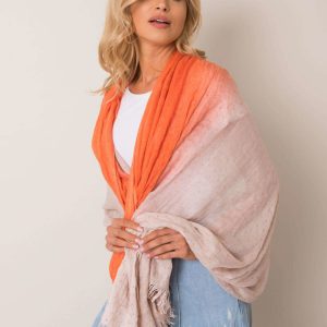 Orange-beige scarf with patterns