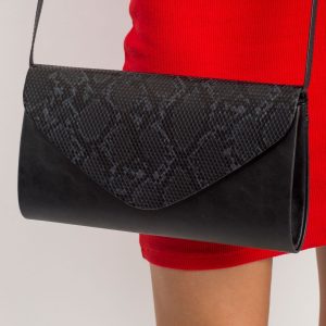 Black and grey oblong clutch bag