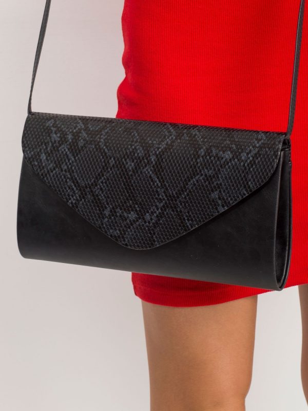 Black and grey oblong clutch bag