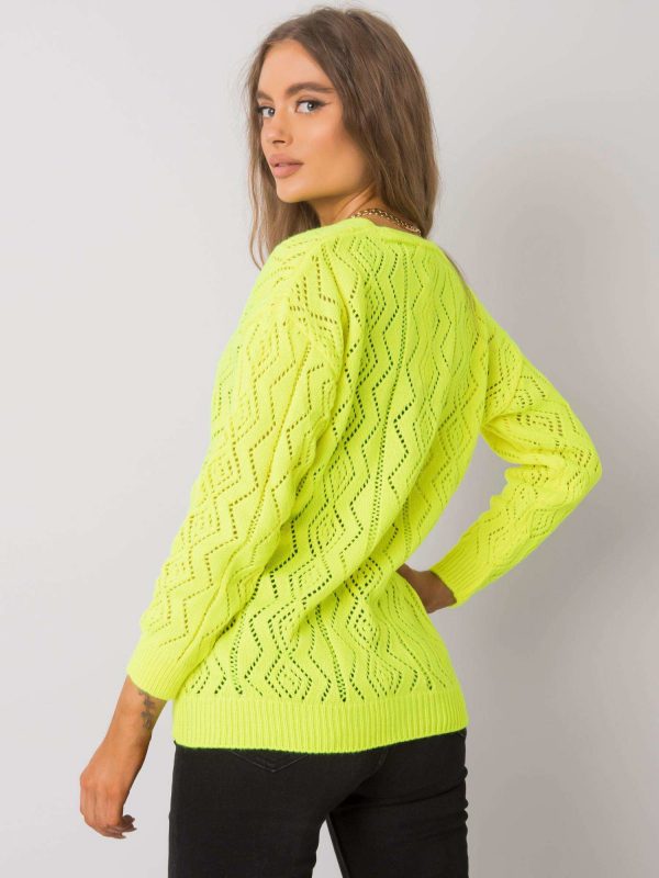 Fluo yellow V-neck cardigan Gregoire RUE PARIS