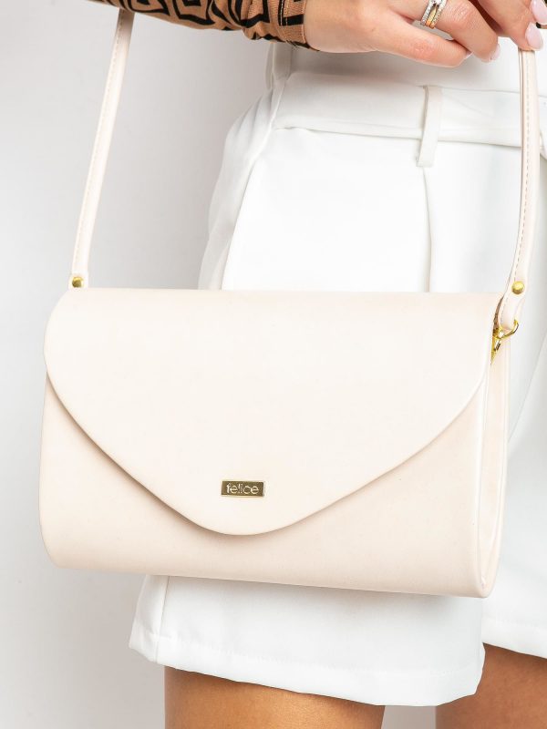 Light beige eco-leather clutch