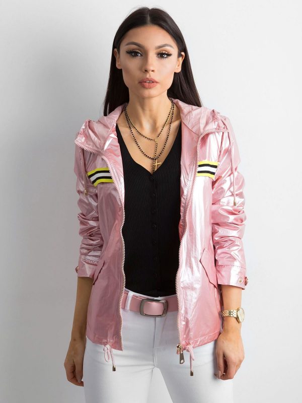 Light Pink Pearl Hooded Jacket