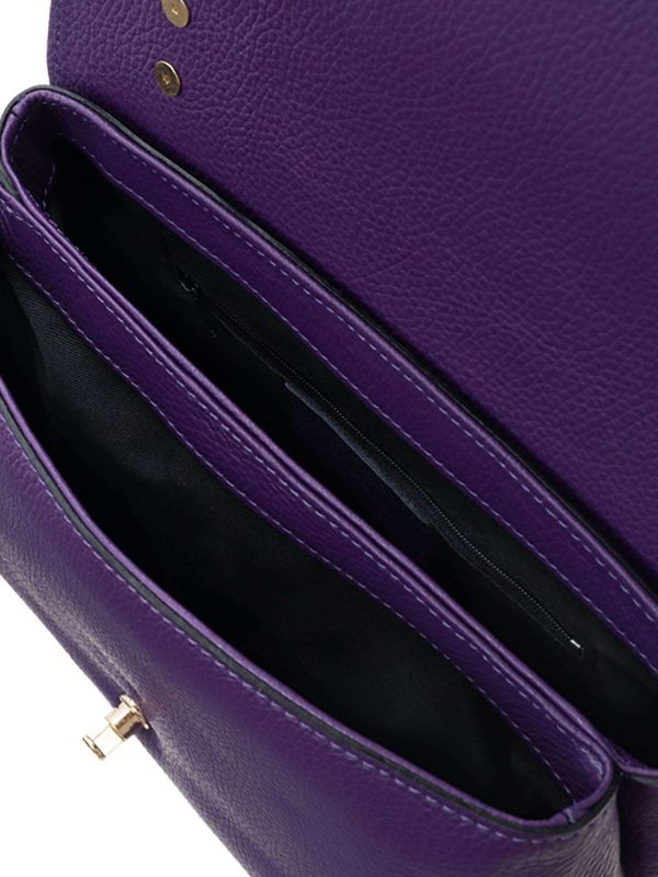 Purple Leather Messenger Bag BADURA