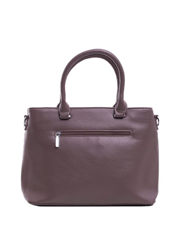 Brown city bag with detachable strap