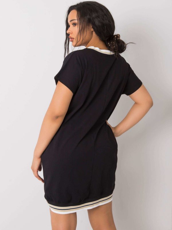 Black Plus Size Dress with Jadis Applique