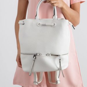 White Eco Leather Backpack