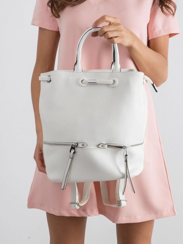 White Eco Leather Backpack