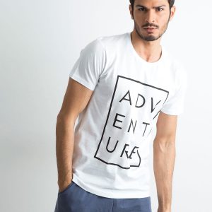 White men's t-shirt with inscription