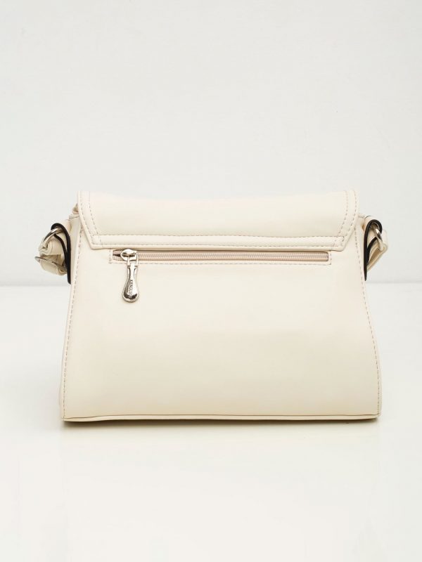 Cream eco-leather women's handbag