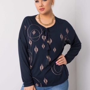 Navy blue plus size blouse Cassie