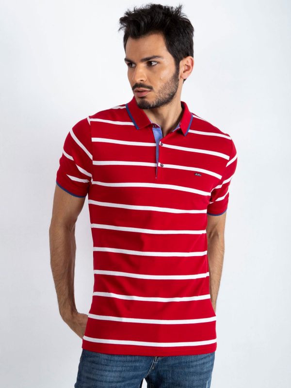 Red Men's Throwback Polo Shirt