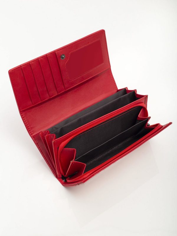 Red women's eco-leather wallet