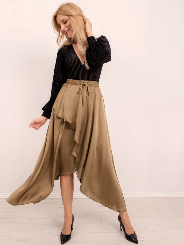 BSL Khaki Asymmetrical Skirt