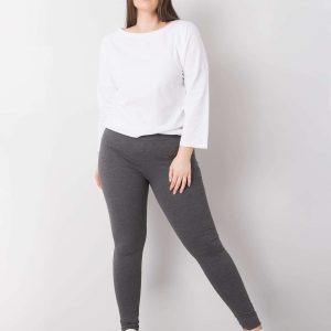 Dark Grey Melange Plus Size Cotton Leggings Phoebe