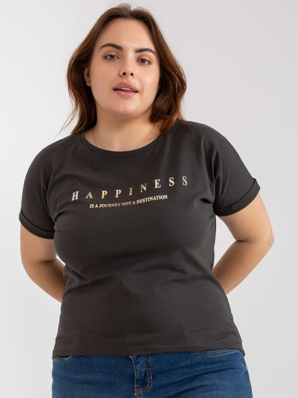 Khaki Plus Size Short Sleeve T-Shirt