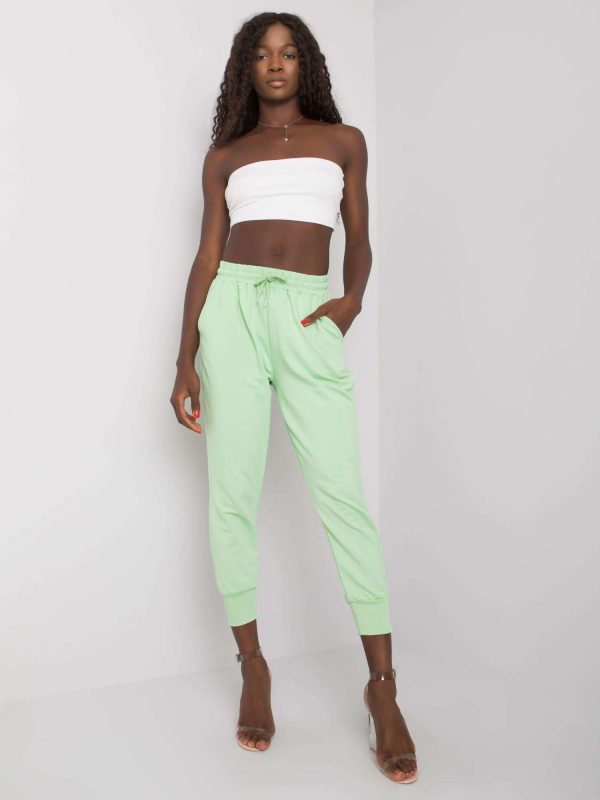 Light Green Cailie Cotton Sweatpants