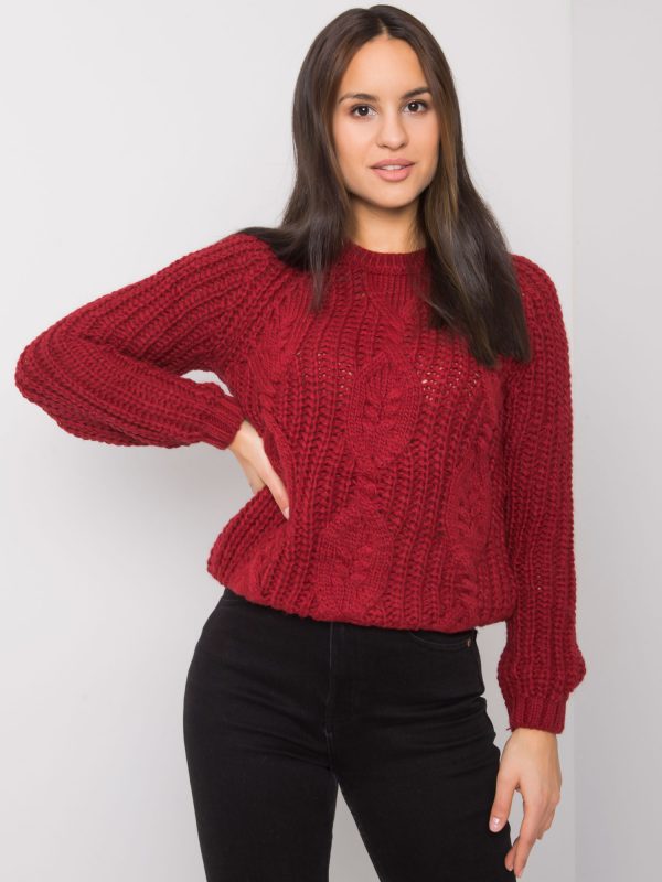 Burgundy knitted sweater Axton RUE PARIS