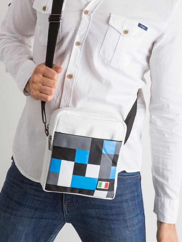 White Printed Mens Bag