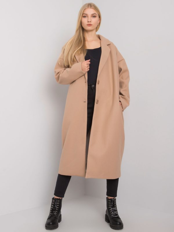 Beige long coat for women Waterville