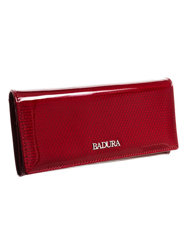 Red lacquered women's wallet BADURA